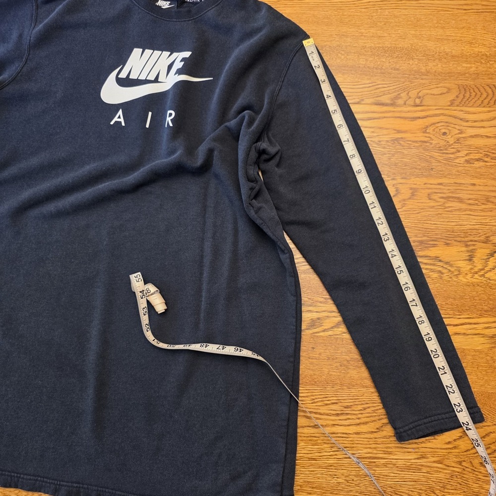 Nike Air L Dress Women's Black Fleece Sweatshirt Crew Neck Loose Fit Athleisure - Picture 9 of 16